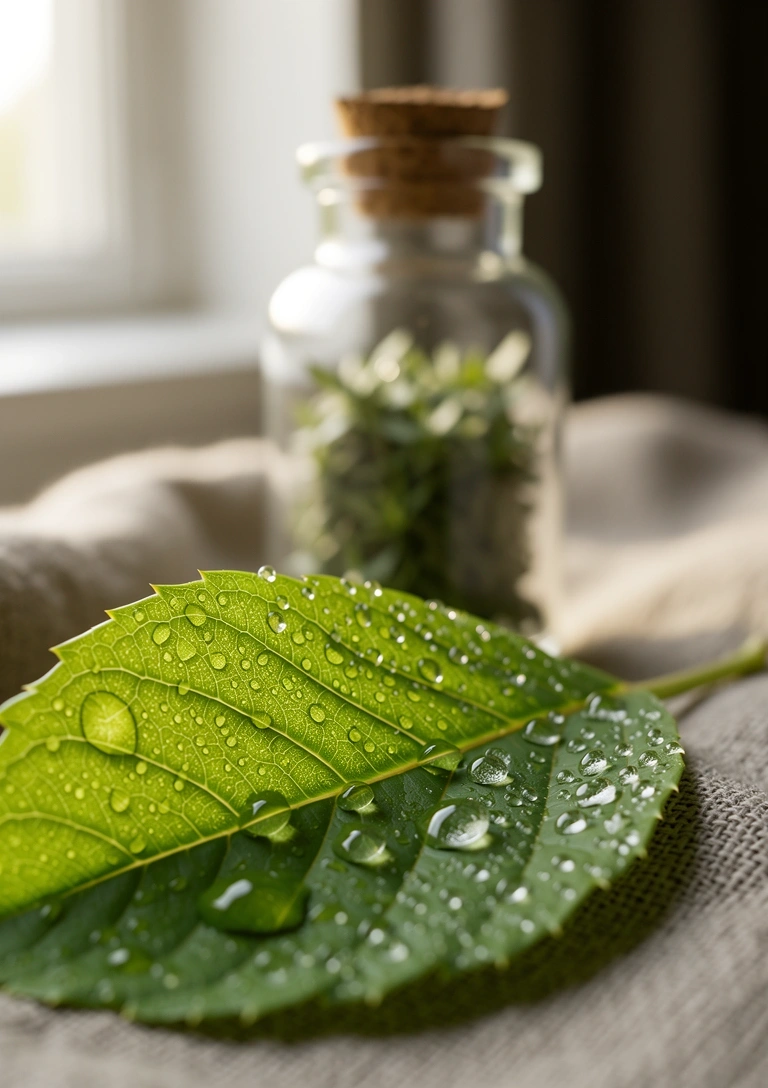 Botanical detail representing purity and transparency